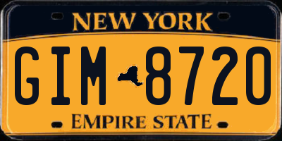 NY license plate GIM8720