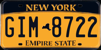 NY license plate GIM8722