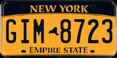 NY license plate GIM8723