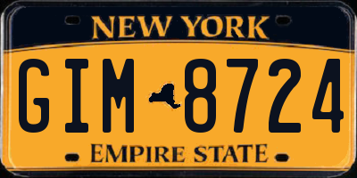 NY license plate GIM8724