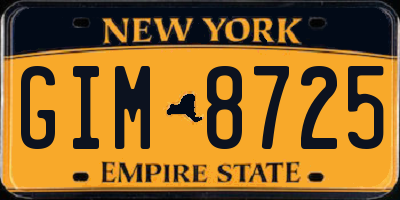 NY license plate GIM8725