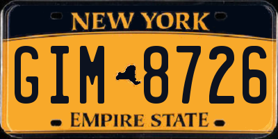 NY license plate GIM8726