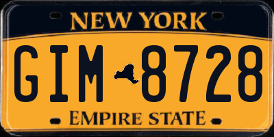 NY license plate GIM8728