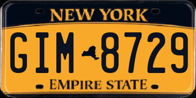 NY license plate GIM8729