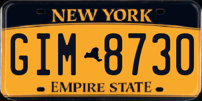 NY license plate GIM8730