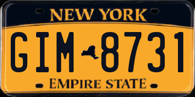 NY license plate GIM8731