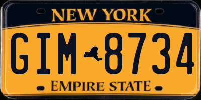 NY license plate GIM8734