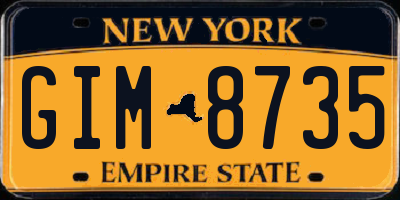 NY license plate GIM8735