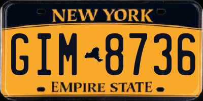 NY license plate GIM8736