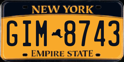 NY license plate GIM8743
