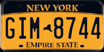 NY license plate GIM8744