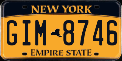 NY license plate GIM8746
