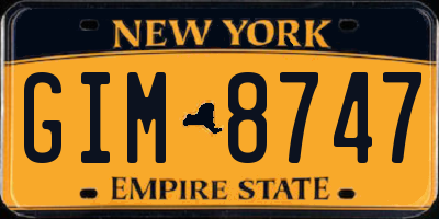 NY license plate GIM8747