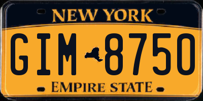 NY license plate GIM8750
