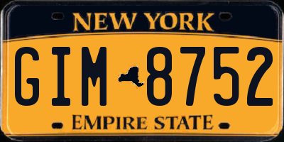 NY license plate GIM8752