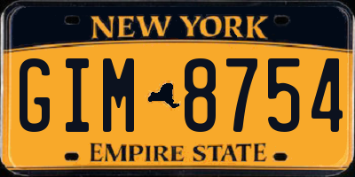 NY license plate GIM8754