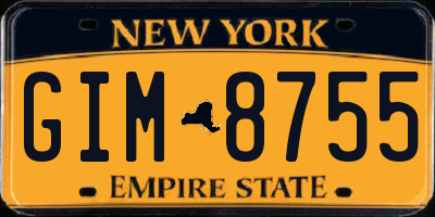 NY license plate GIM8755
