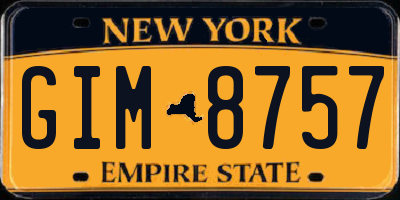 NY license plate GIM8757