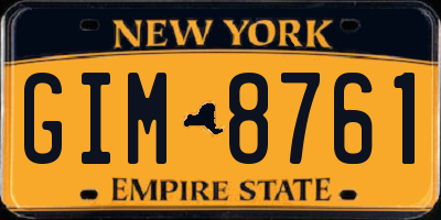 NY license plate GIM8761
