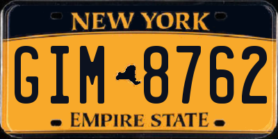 NY license plate GIM8762