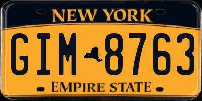NY license plate GIM8763