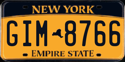 NY license plate GIM8766