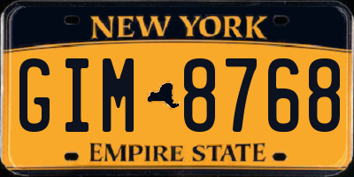 NY license plate GIM8768