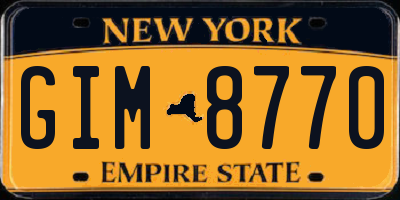 NY license plate GIM8770