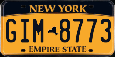 NY license plate GIM8773
