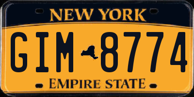 NY license plate GIM8774