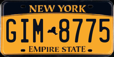 NY license plate GIM8775