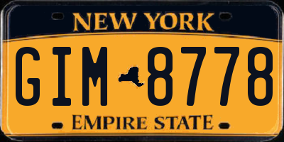 NY license plate GIM8778