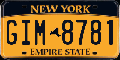NY license plate GIM8781