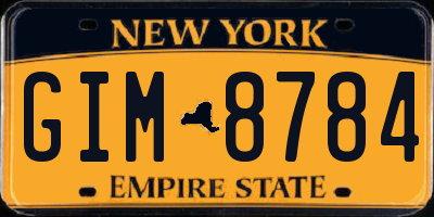 NY license plate GIM8784