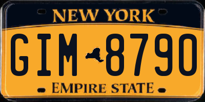 NY license plate GIM8790