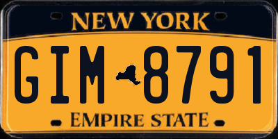 NY license plate GIM8791