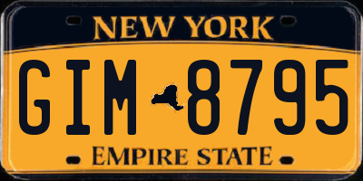NY license plate GIM8795