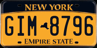 NY license plate GIM8796