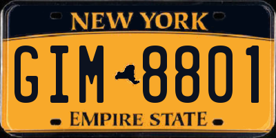 NY license plate GIM8801