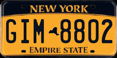 NY license plate GIM8802