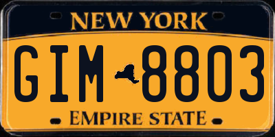 NY license plate GIM8803