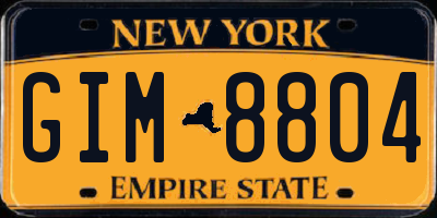 NY license plate GIM8804