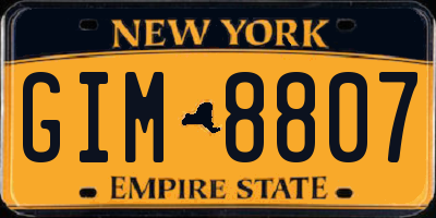 NY license plate GIM8807