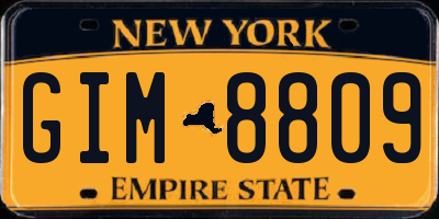 NY license plate GIM8809