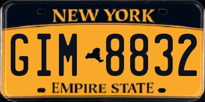 NY license plate GIM8832
