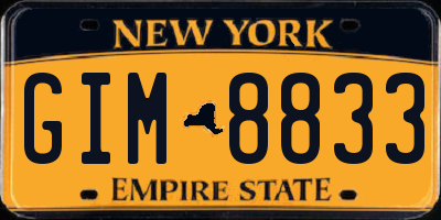 NY license plate GIM8833