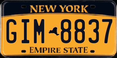 NY license plate GIM8837