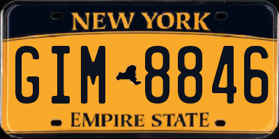NY license plate GIM8846
