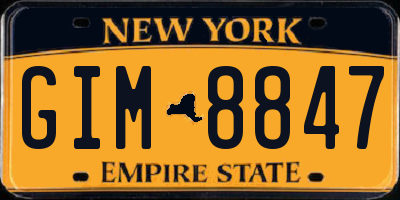 NY license plate GIM8847
