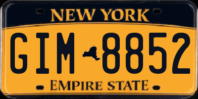 NY license plate GIM8852